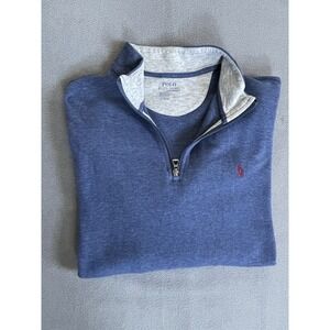 Polo Ralph Lauren Mens Performance Quarter Zip Pullover Large Blue Golf